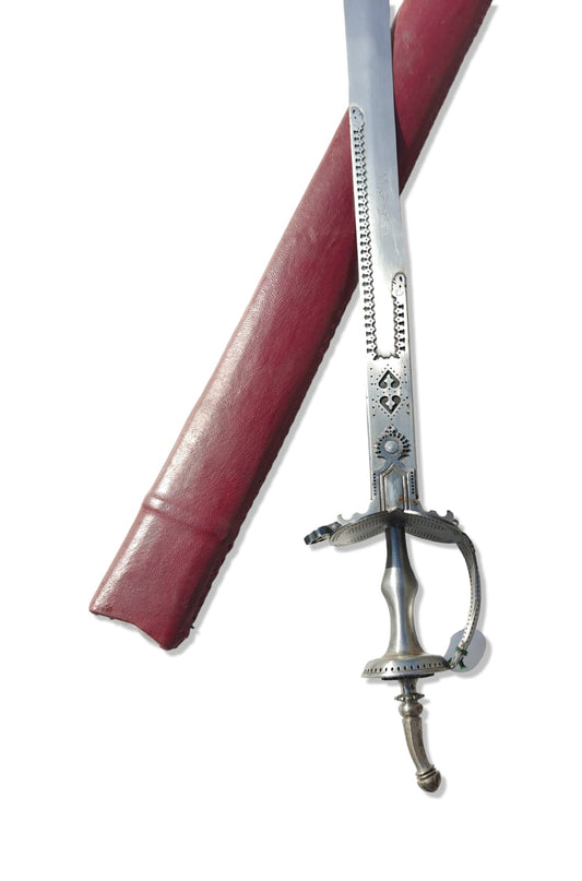 Jaali Work Khanda with Basket Hilt with Baba Fateh Singh Stamp