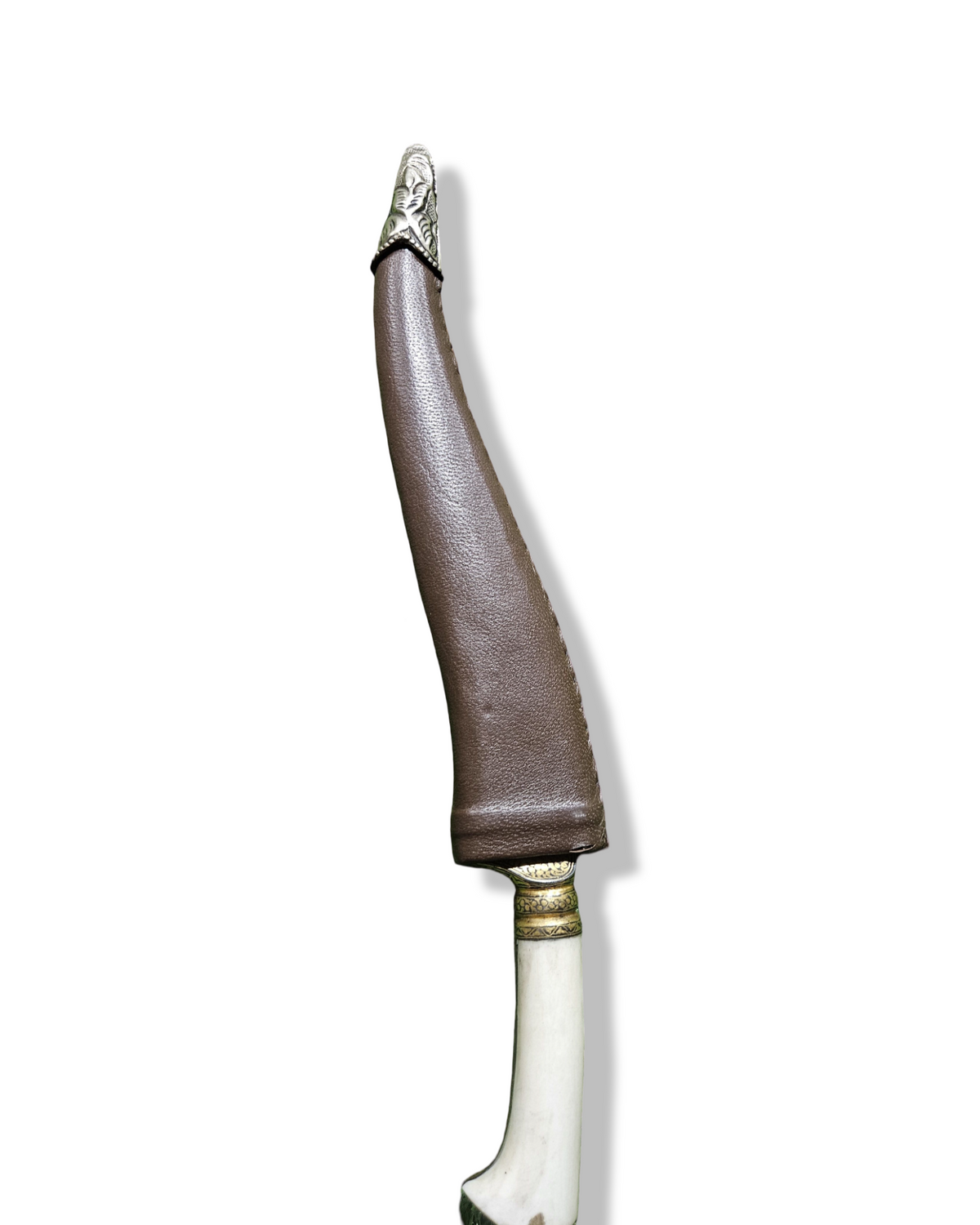 Gold Koftgari Damascus Khanjar with 2 Pronged Blade